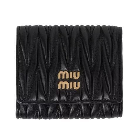 miu miu small matelassé nappa leather wallet|Black Small Matelassé Nappa Leather Wallet .